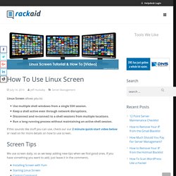 Linux Screen Tutorial and How To - rackAID