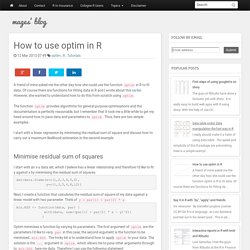 How to use optim in R