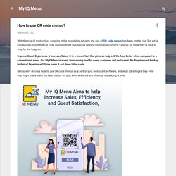 How to use QR code menus?