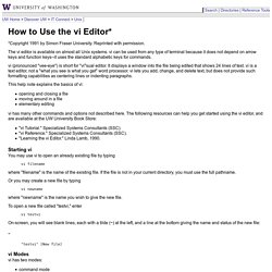 How to Use the vi Editor