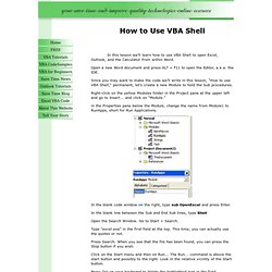 How to Use VBA Shell