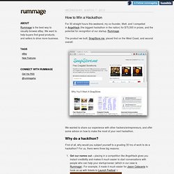 How to Win a Hackathon - Rummage