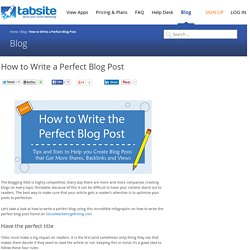 How to Write a Perfect Blog