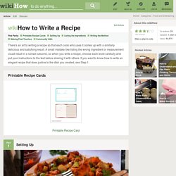 How to Write a Recipe