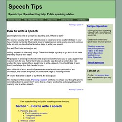 How to write a speech