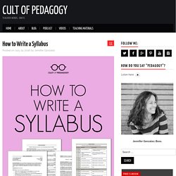 How to Write a Syllabus