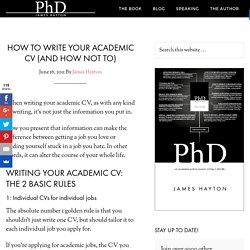 How to write your academic CV (and how not to)