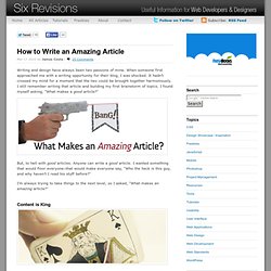 How to Write an Amazing Article
