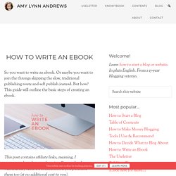 How to Write an Ebook