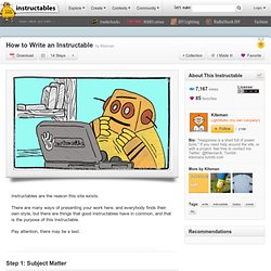 How to Write an Instructable