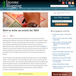 How to write an article for SEO — Side Income Blogging