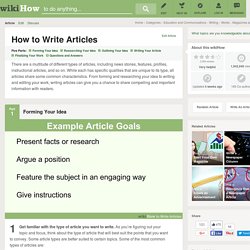 How to Write Articles (with Sample Articles)