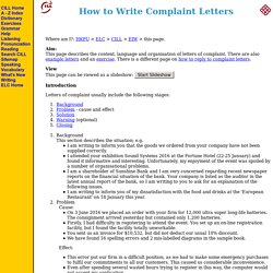 How to Write Complaint Letters