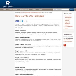 How to write a CV (resumé) in English