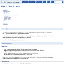 How to Write Go Code - The Go Programming Language