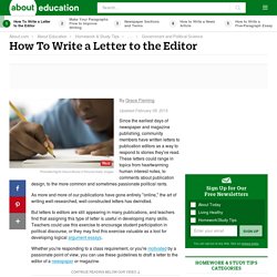 How to Write a Letter to the Editor