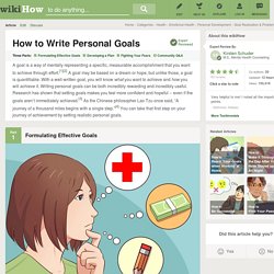 How to Write Personal Goals