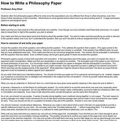 How to Write a Philosophy Paper