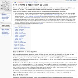 How to Write a Roguelike in 15 Steps