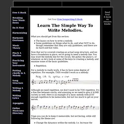 Songwriting Tips - Learn The Easy Way To Write A Melody - StumbleUpon