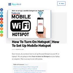 How To Set Up Mobile Hotspot iPhone