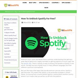 How To Unblock Spotify For Free?