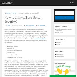 How to uninstall the Norton Security?