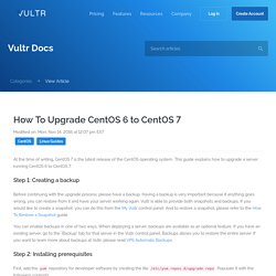 How To Upgrade CentOS 6 to CentOS 7 - Vultr.com