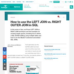 How to use the LEFT JOIN vs. RIGHT OUTER JOIN in SQL