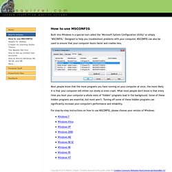 How to use MSCONFIG: