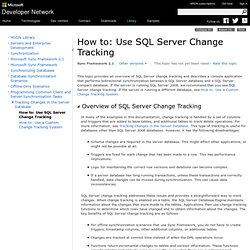 How to: Use SQL Server Change Tracking