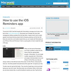 How to use the iOS Reminders app
