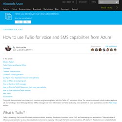 How to Use Twilio for Voice and SMS (.NET) - Azure