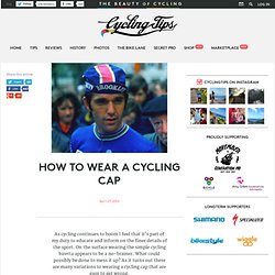 How To Wear A Cycling Cap
