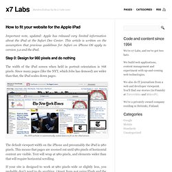 How to fit your website for the Apple iPad « x7 Labs