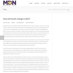 How will events change in 2021? - MDN