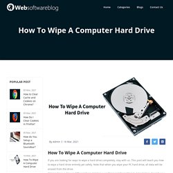 How To Wipe A Computer Hard Drive