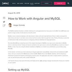 How to Work with Angular and MySQL