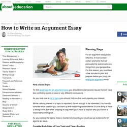 Argumentative Essay - How to Write an Argument Essay