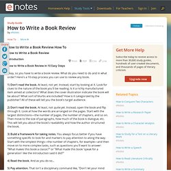 How to Write a Book Review - Information, Facts, and Links