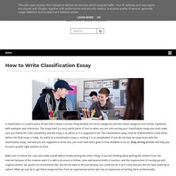How to Write Classification Essay