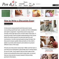 How to Write a Discussion Essay