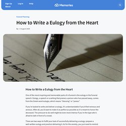 How to Write a Eulogy from the Heart