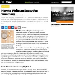 How to Write an Executive Summary