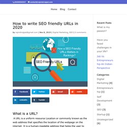 How to write SEO friendly URLs in 2020?