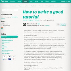 How to write a good tutorial