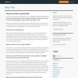 How to write a great bio