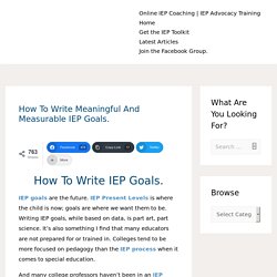 How to Write IEP Goals.