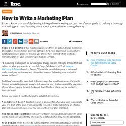 How to Write a Marketing Plan