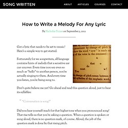 How to Write a Melody For Any Lyric